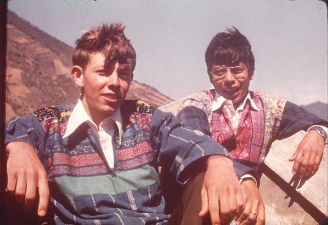 Elders Richman and Argueta at Lake Atitlan, Christmas 1975