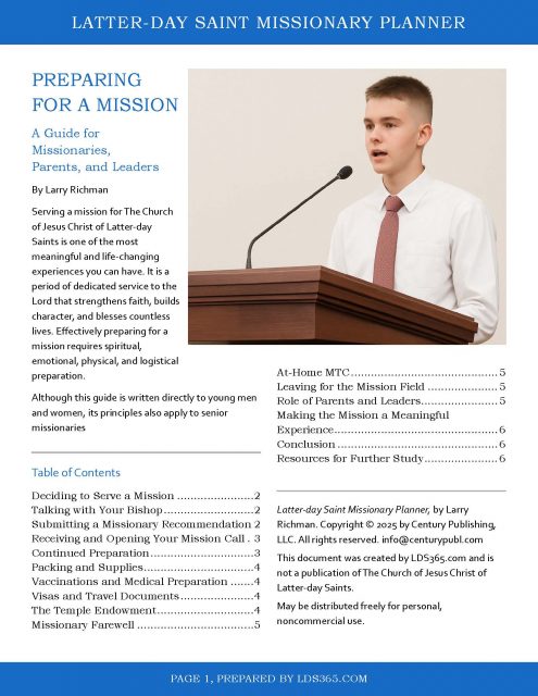 LDS Missionary Planner Cover