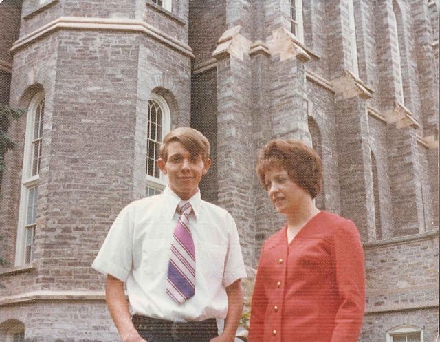 Larry and Mary Richman at the Logan Temple, August 2, 1974