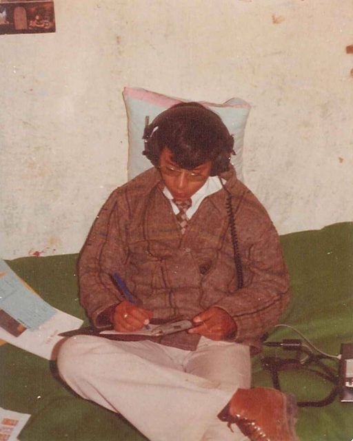 Elder Argueta writing letters