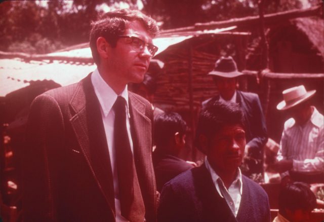 President Robert B. Arnold and Pablo Choc at Daniel's funeral.